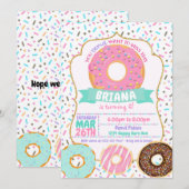 Invitation Faireparts Donuts, Faireparts Donut Rose Gold Past (Devant / Derrière)