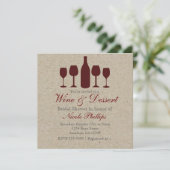 Invitation Faireparts Rustiques VINS & Dessert POUR TOUT ÉVÉN (Debout devant)