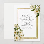 Invitation Faireurs de Mariage Fleuris avec Finition Dorée (Devant / Derrière)