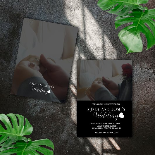 Invitation Fairey Script cœur deux photo 