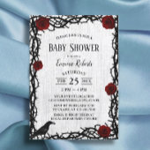 Invitation Fairtale Baby shower Rose rouge et Thorn Bois rust