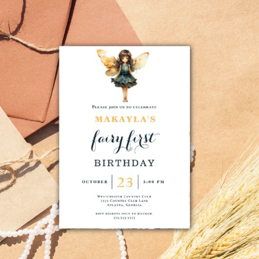 Invitation Fairy 1er Anniversaire Enchanted Jardin Whimsical