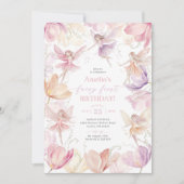 Invitation Fairy 1st Birthday Fairy Party Pink Peach Purple (Devant)