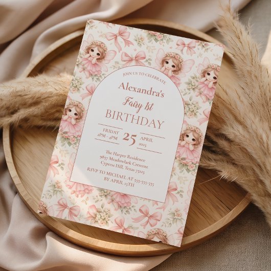 Invitation Fairy 1st Birthday Whimsical Garden