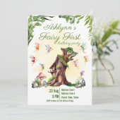 Invitation Fairy 1st Pixie & Treehouse Garden Party Birthday (Debout devant)