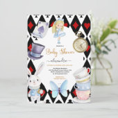 Invitation Fairy Alice dans le Baby shower Wonderland (Debout devant)