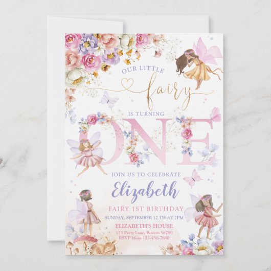 Invitation Fairy Birday (Devant)
