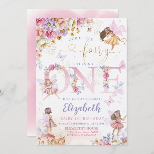 Invitation Fairy Birday (Devant / Derrière)