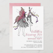 Invitation Fairy Birday Party (Devant / Derrière)