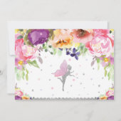Invitation Fairy Bird'Bird Purple Florve Silver Parties scint (Dos)