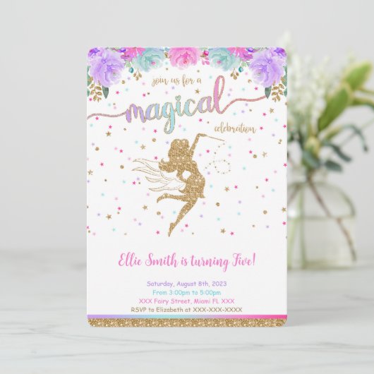 Invitation Fairy Birthday (Debout devant)
