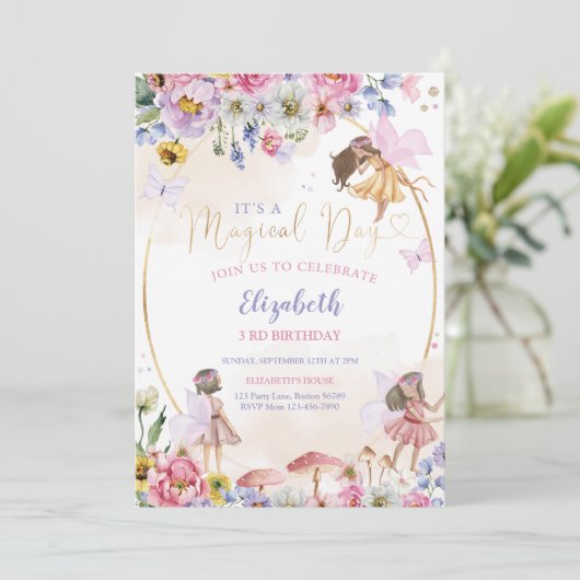 Invitation Fairy Birthday (Debout devant)