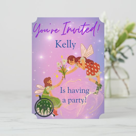 Invitation Fairy Birthday (Debout devant)