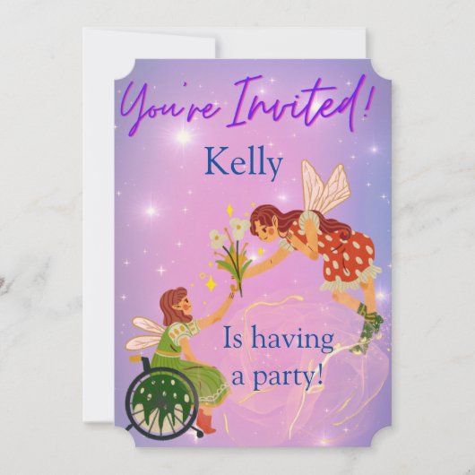 Invitation Fairy Birthday (Devant)