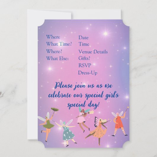 Invitation Fairy Birthday (Dos)