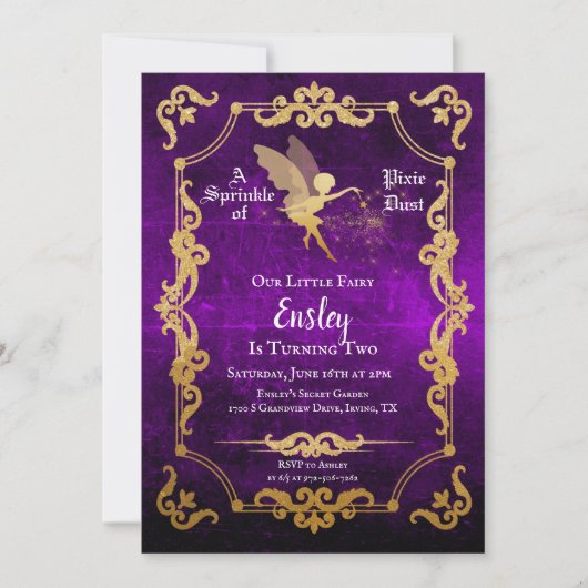Invitation Fairy Birthday (Devant)