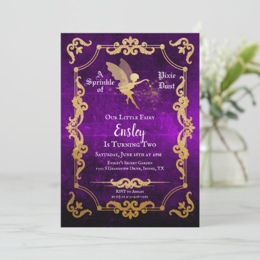 Invitation Fairy Birthday (Debout devant)