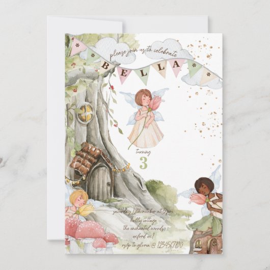 Invitation Fairy Birthday (Devant)