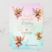 Invitation Fairy Birthday Party (Devant / Derrière)