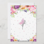 Invitation Fairy Birthday Purple Floral Silver Whimsical (Dos)