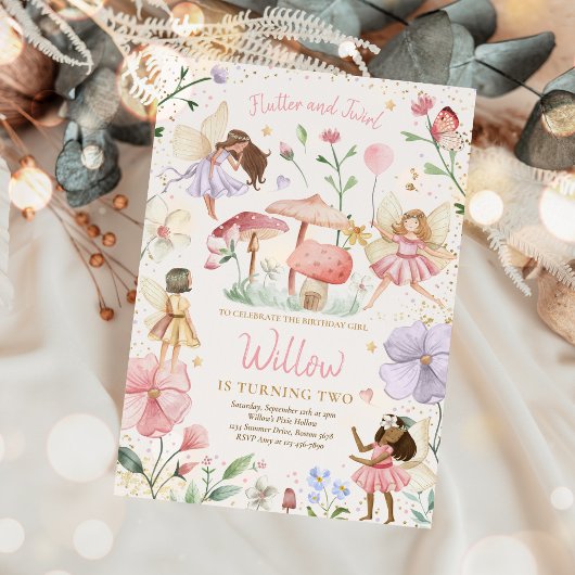 Invitation Fairy Birthday Whimsical Princess Fairy Birthday