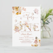 Invitation Fairy Butterfly Magique Fleur sauvage 1er annivers (Debout devant)