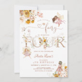 Invitation Fairy Butterfly Magique Fleur sauvage 4e anniversa (Devant)