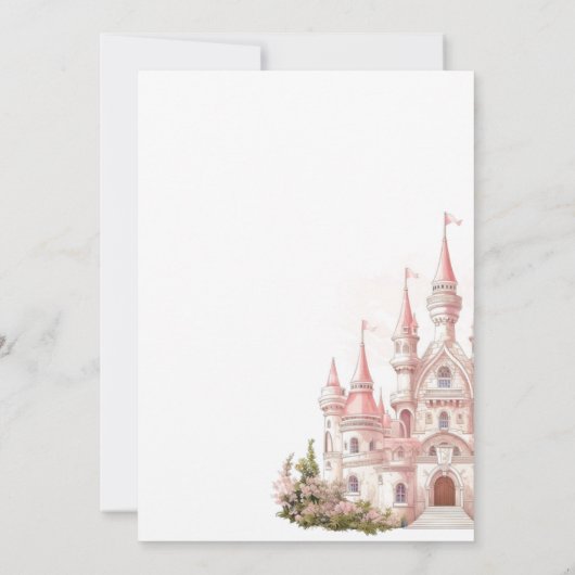 Invitation Fairy Castle Princess Pink 1er anniversaire (Dos)