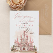 Invitation Fairy Castle Princess Pink 1er anniversaire