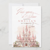Invitation Fairy Castle Princess Pink Girl Anniversaire (Devant)