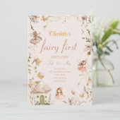 Invitation Fairy Champagne Cottage Boho Aquarelle Anniversair (Debout devant)