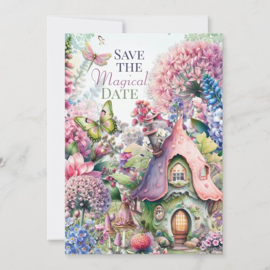 Invitation Fairy Cottage Magique fête d'anniversaire (Devant)