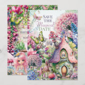 Invitation Fairy Cottage Magique fête d'anniversaire (Devant / Derrière)