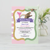 Invitation Fairy & Dinosaur Joint Garçon fille Anniversaire (Debout devant)