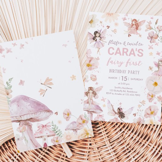 Invitation Fairy Enchanted Garden Fête d'anniversaire