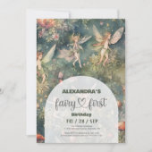 Invitation Fairy First 1er anniversaire Enchanted Forest (Devant)