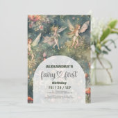 Invitation Fairy First 1er anniversaire Enchanted Forest (Debout devant)