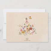 Invitation Fairy First 1er Anniversaire Twin Girls Floral Gar (Dos)