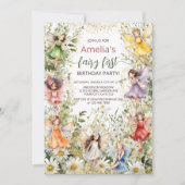 Invitation Fairy First 1er Colorful Magique mignonne Annivers (Devant)