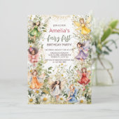 Invitation Fairy First 1er Colorful Magique mignonne Annivers (Debout devant)