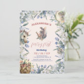 Invitation Fairy First Birday Forest Aquarelle (Debout devant)