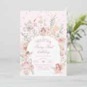 Invitation Fairy First Birthday Enchanted garden Whimsical (Debout devant)