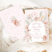 Invitation Fairy First Birthday Enchanted garden Whimsical