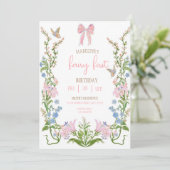 Invitation Fairy First Birthday Forest Watercolor Mushroom (Debout devant)