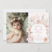 Invitation Fairy First Birthday Pastel Whimsical Photo (Devant)