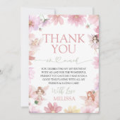 Invitation Fairy First Birthday Thank You Card (Devant)