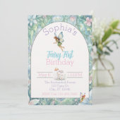 Invitation Fairy First Birthday, Watercolor 1st Birthday (Debout devant)
