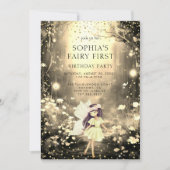 Invitation Fairy First Enchanted Forest Girl 1er anniversaire (Devant)