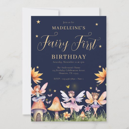 Invitation Fairy First Enchanted Magic Garden 1er anniversair (Devant)