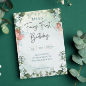 Invitation Fairy First Enchanted Woodland 1er Anniversaire